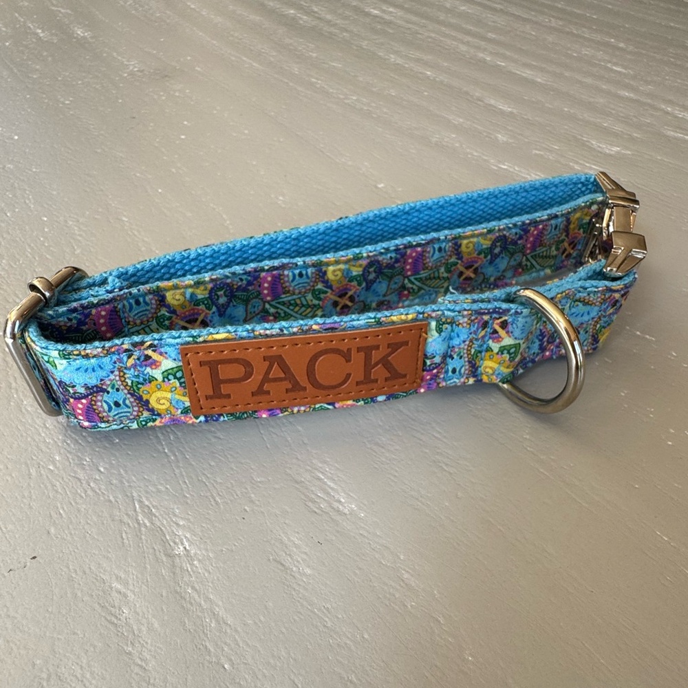 Blue and Multicolor Dog Collar